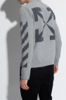 Off-White GREY Ribbed sweater with logo