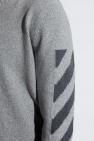 Off-White GREY Ribbed sweater with logo