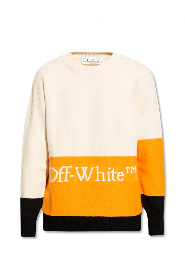 Off-White Giorgio Armani micro monogram contrast-collar T-shirt Blu