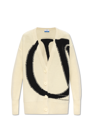 Wool Cat Intarsia Cropped Sweater in Blue