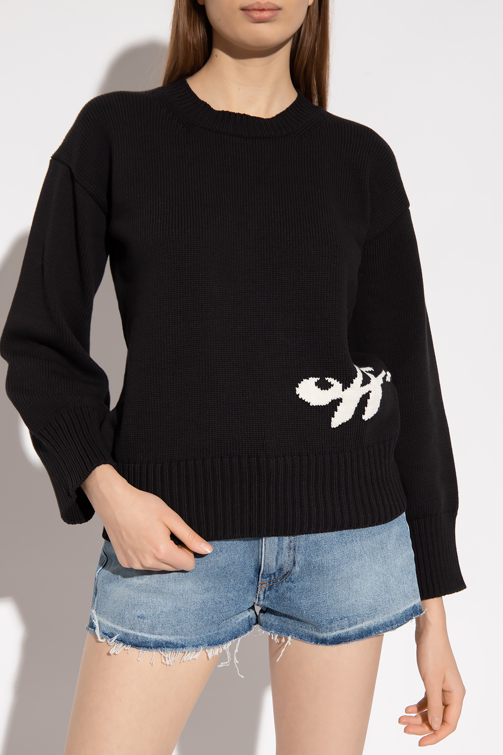 Off-White sweater corta with logo