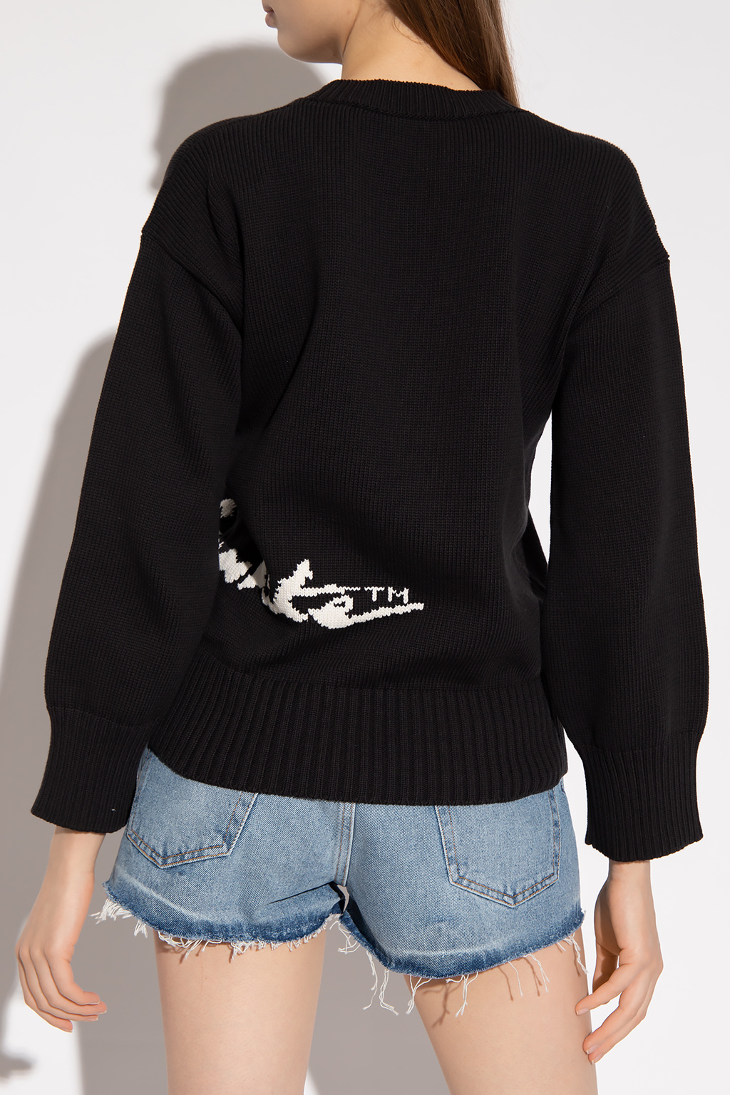 Off-White sweater corta with logo