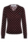 Comme des Garçons Play BURGUNDY Polka dot sweater