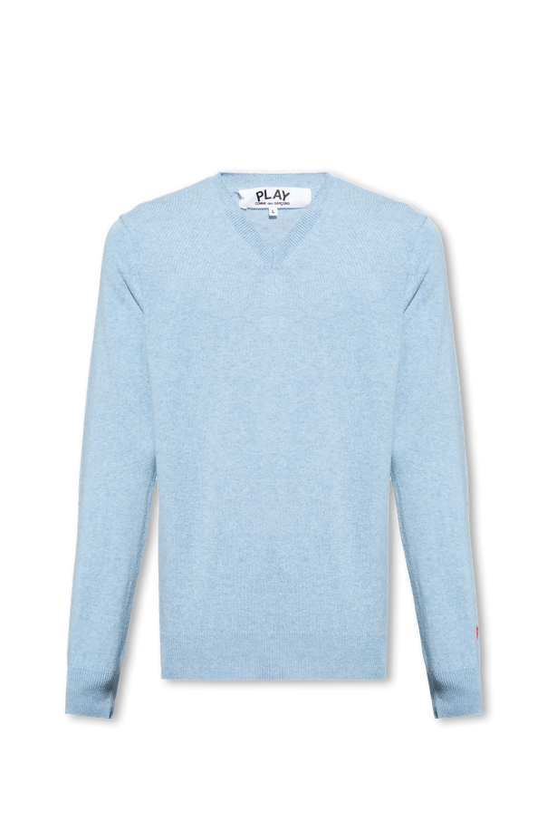 Comme des Garçons Play Wool sweater zipped with logo