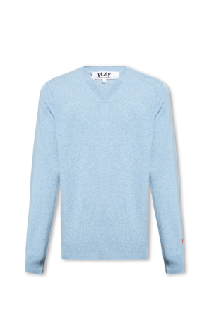 Wełniany sweter z logo od Comme des Garçons Play