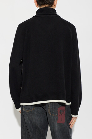 Palm Angels Jersey de cuello alto de lana con logo bordado