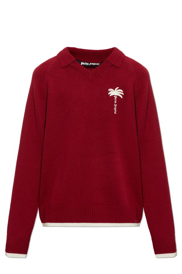 Wool sweater with embroidered logo od Palm Angels