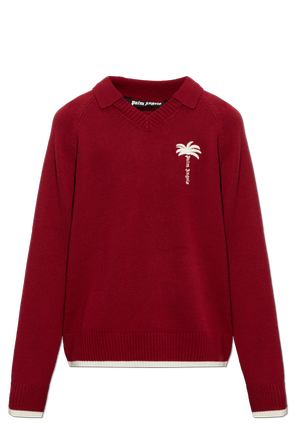 Wool sweater with embroidered logo