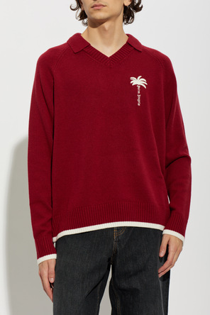 Palm Angels Wool sweater with embroidered logo