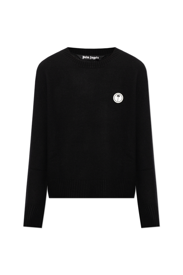 Wool sweater with sewn-on logo od Palm Angels