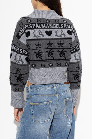 Palm Angels Cardigã com padrão e logótipo