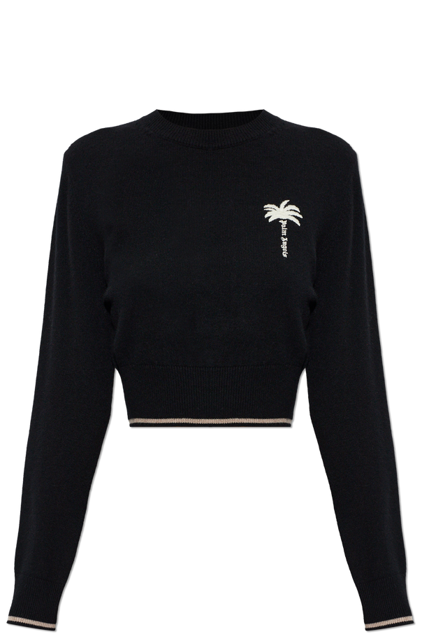 Wool sweater with embroidered logo od Palm Angels