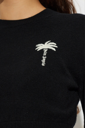 Palm Angels Vlněný svetr s vyšitým logem