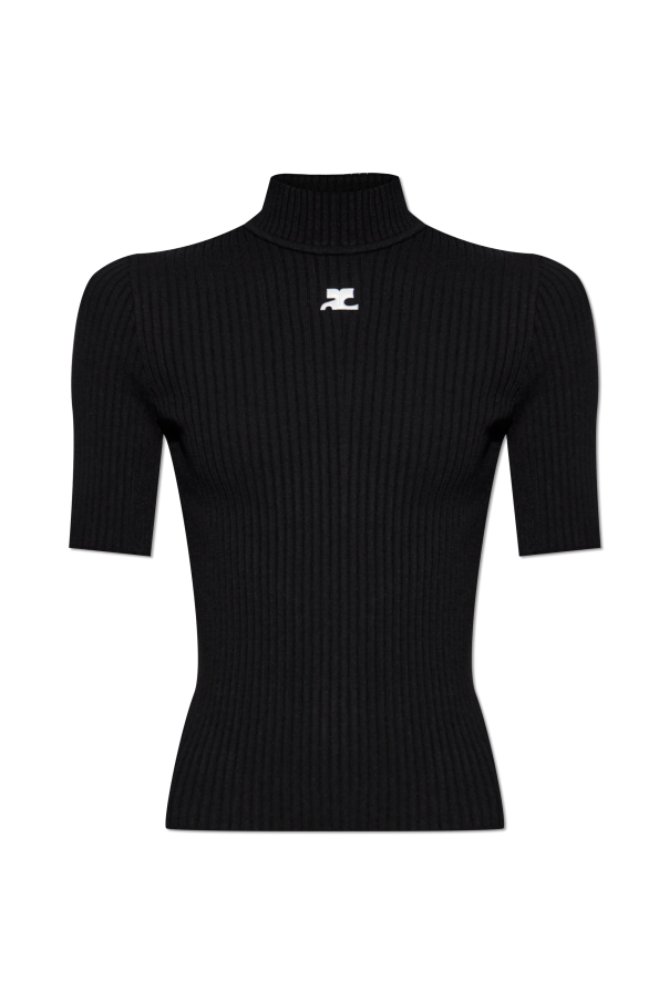 Ribbed top with stand-up collar od Courrèges