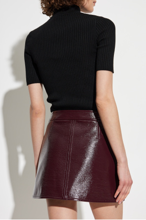 Courrèges Ribbed top with stand-up collar