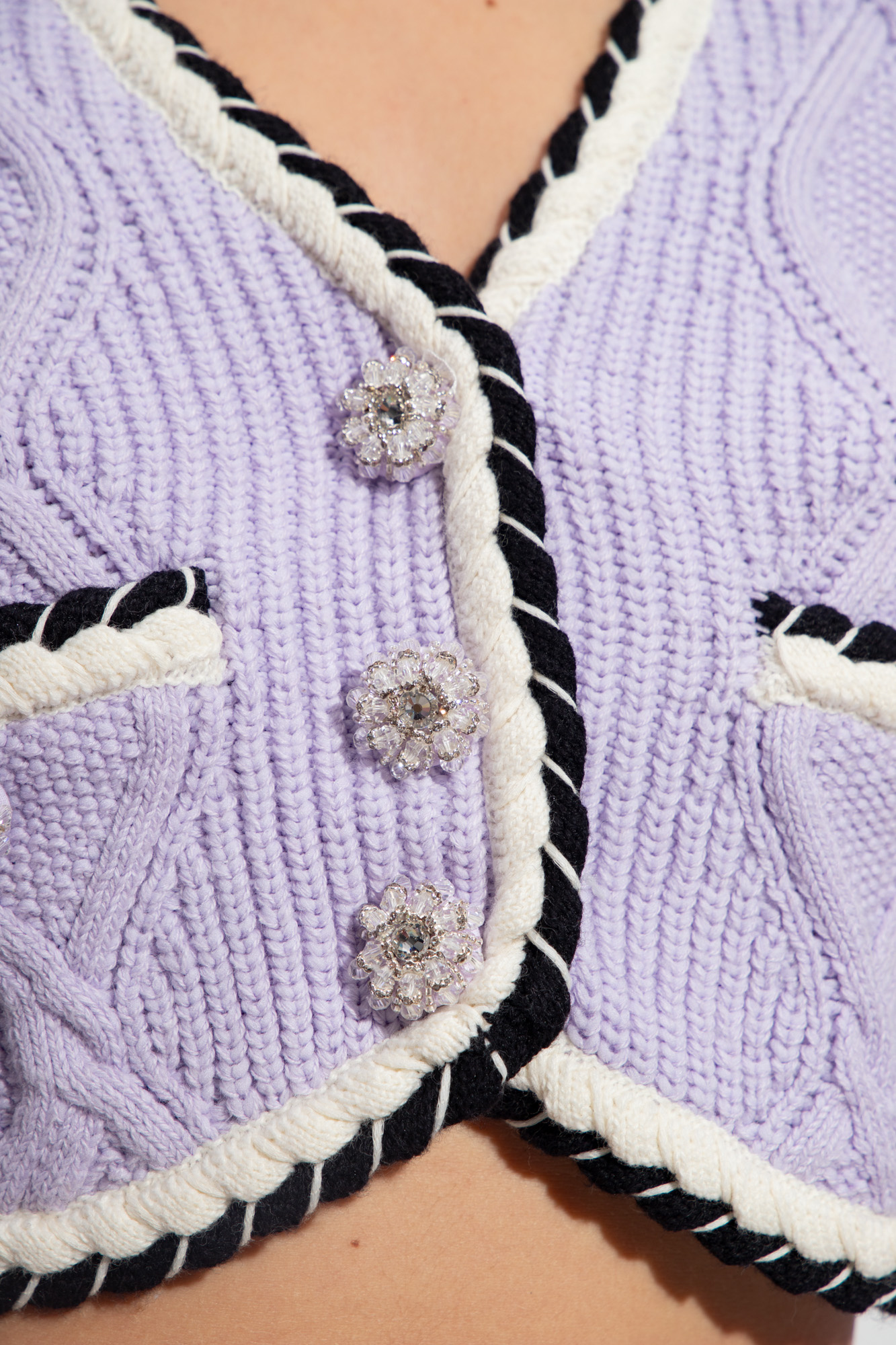 Louis Vuitton Crochet Knit Cropped Cardigan Dark Navy. Size Xs