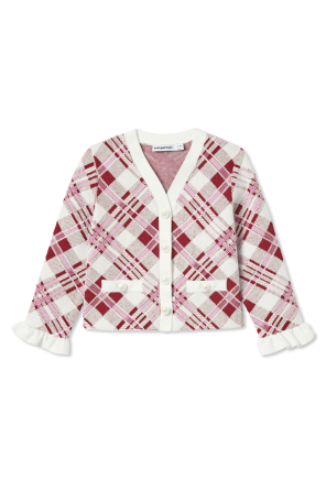 Cardigan with check pattern