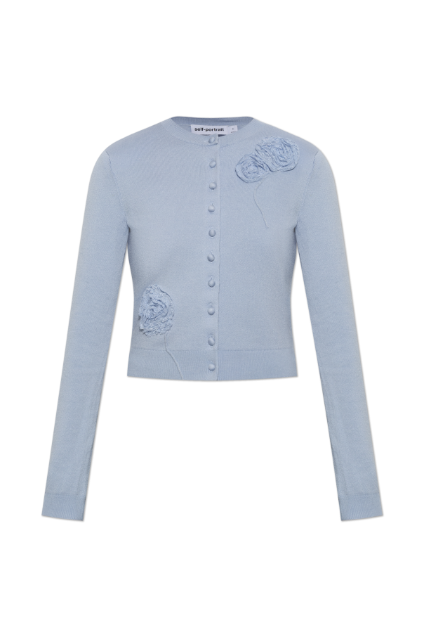 Cardigan with lace appliqués od Self-Portrait