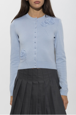 Self-Portrait Cardigan with lace appliqués