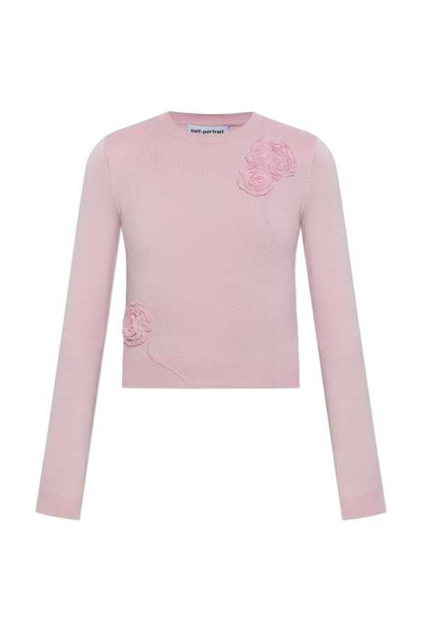 Sweater with lace appliqués od Self-Portrait