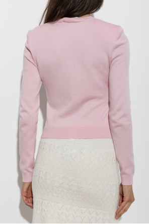 Self-Portrait Sweater with lace appliqués