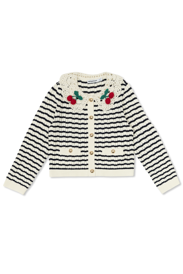 Cardigan with a crochet collar od Self-Portrait Kids