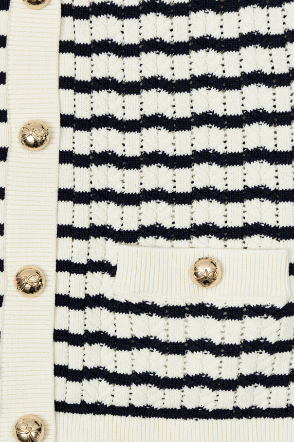 Self-Portrait Kids Cárdigan con cuello de ganchillo