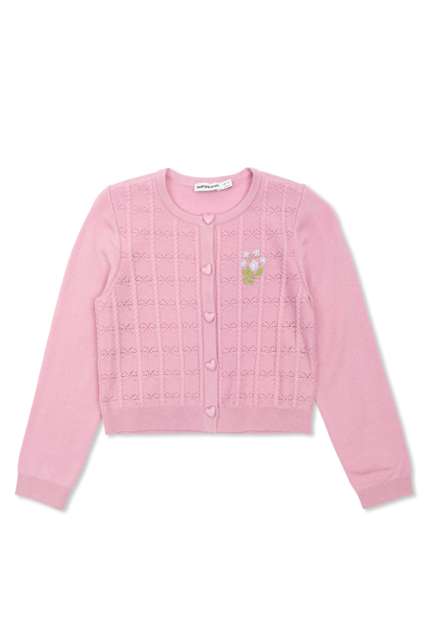 Self-Portrait Kids Wollcardigan mit dekorativem Strickmuster