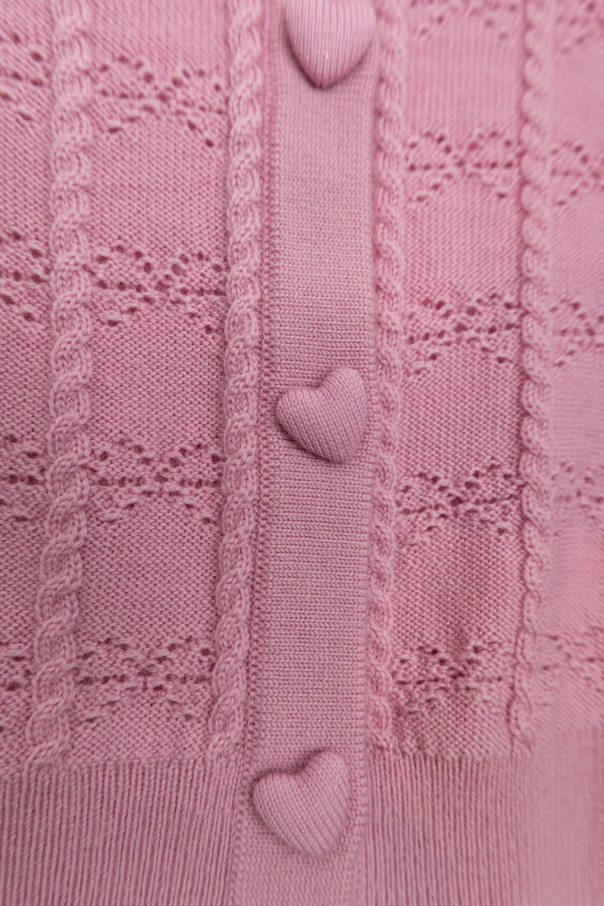 Self-Portrait Kids Wollcardigan mit dekorativem Strickmuster