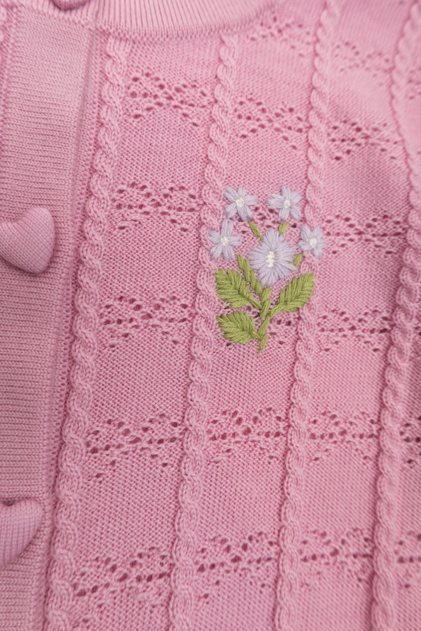 Self-Portrait Kids Wollcardigan mit dekorativem Strickmuster