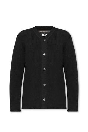 Cardigan with decorative knit od Junior TEEN sequin-logo crewneck T-shirt Bianco