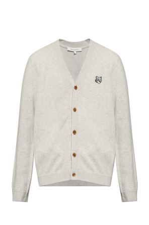 Cardigan with logo patch