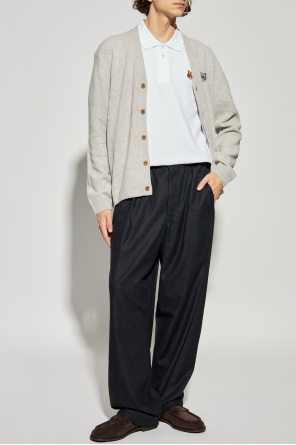 Cardigan mit logo-patch od Maison Kitsuné