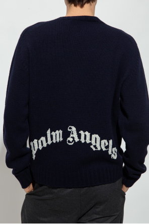 Palm Angels Wełniany sweter z logo
