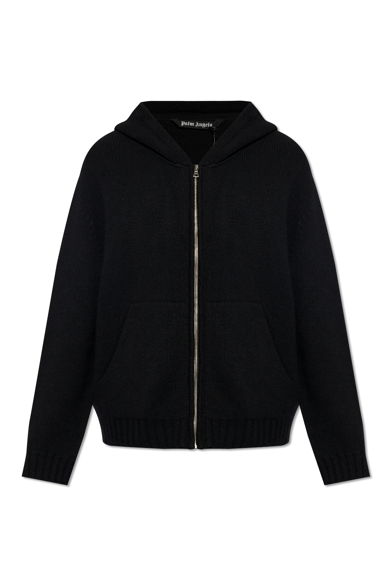 GenesinlifeShops Italy - logo band high-neck sweatshirt - Black Wool hoodie  Palm Angels