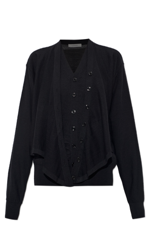 Cardigan with double fastening
