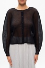 Issey Miyake Pleats Please BLACK Semi-sheer cardigan