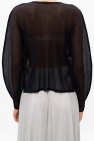 Issey Miyake Pleats Please BLACK Semi-sheer cardigan