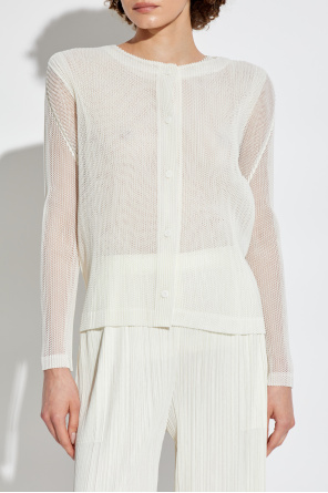 Pleats Please Issey Miyake Transparentny kardigan