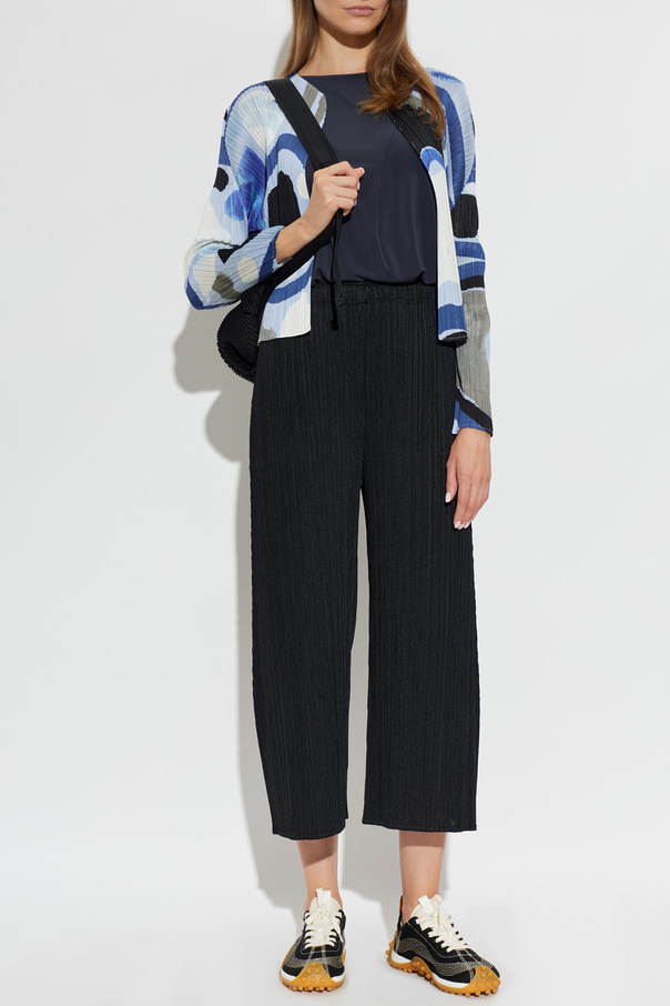 Pleats Please Issey Miyake Cardigã plissado