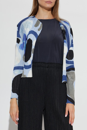 Pleats Please Issey Miyake Cardigã plissado