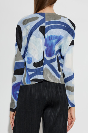 Pleats Please Issey Miyake Cardigã plissado