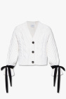 Erdem WHITE ‘Agatha’ cardigan with tied sleeves