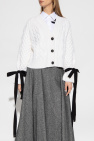 Erdem WHITE ‘Agatha’ cardigan with tied sleeves
