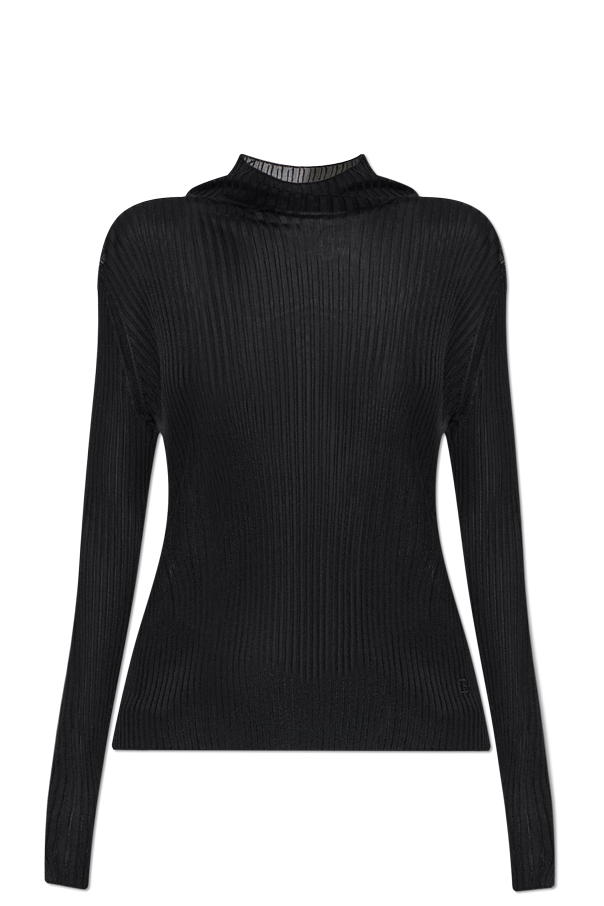 Ribbed mock neck top od Balmain