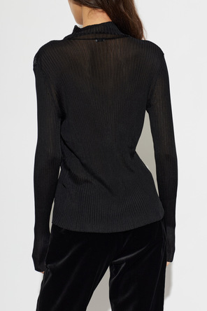 Balmain Top às riscas com gola subida