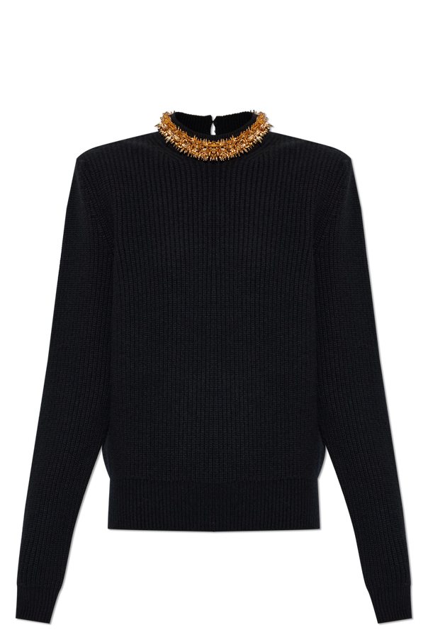 Embellished neckline sweater od Balmain