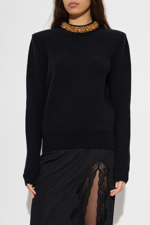 Balmain Jersey con aplicaciones en el escote