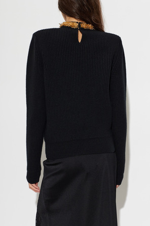 Balmain Jersey con aplicaciones en el escote
