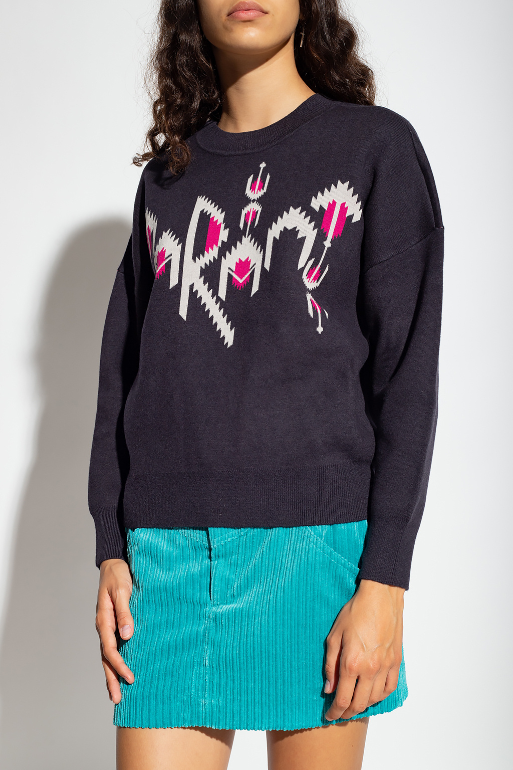 embroidered logo slim shirt ‘Adison’ sweater